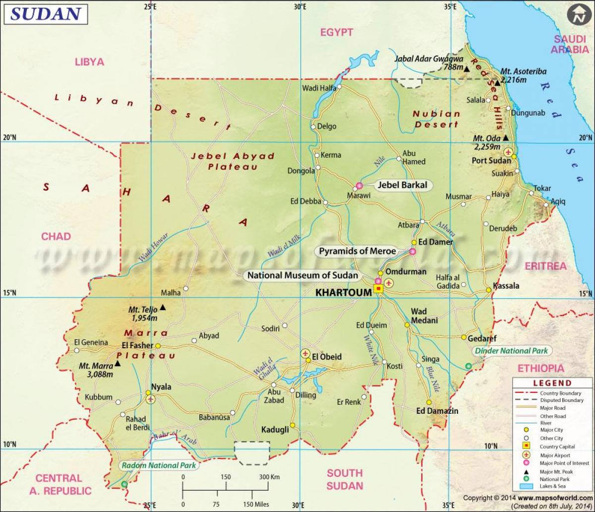 Peta dari kota-kota Sudan