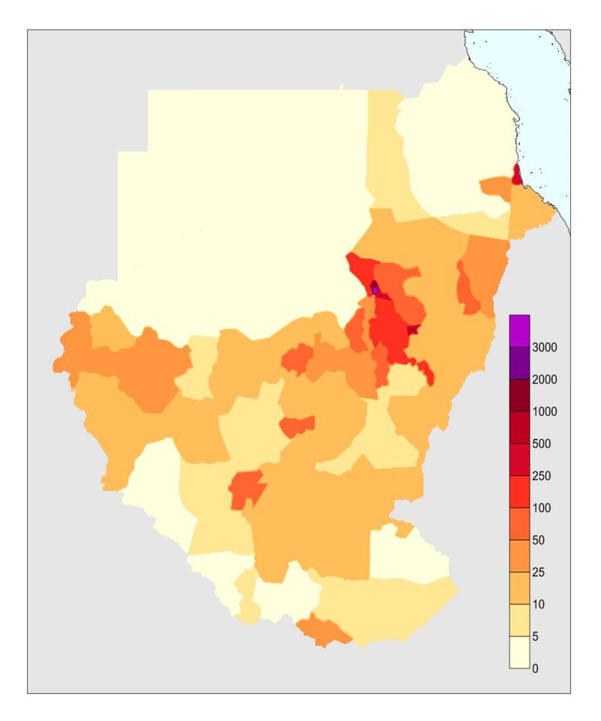 Peta Sudan penduduk